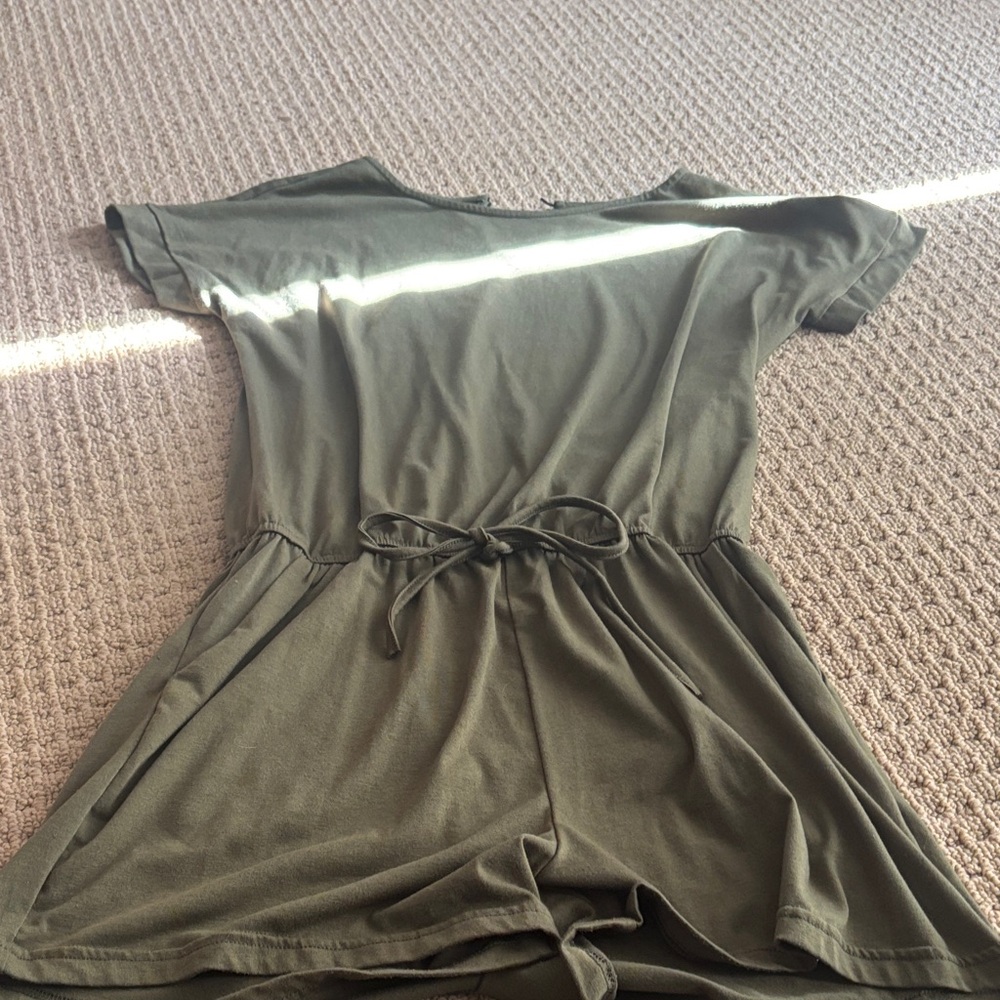 Olive Green Short Sleeve Romper